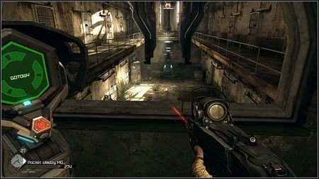 Idąc przed siebie, dotrzesz do miejsca z laserami oraz panelem służącym do otwierania cel - Uwolnij kapitana Marshalla (2) | Opis przejścia Rage 1 - Rage - poradnik do gry