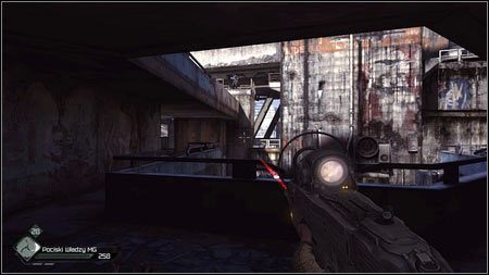 Gdy teren będzie czysty, wejdź po zniszczonych schodach i pozbądź się następnego snajpera - Zaginione dane badawcze | Opis przejścia Rage 1 - Rage - poradnik do gry