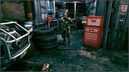 Tunel z lewej zaprowadzi cię do windy, a ta zabierze do warsztatu Saula - Powiększanie wpływów | Opis przejścia Rage 1 - Rage - poradnik do gry