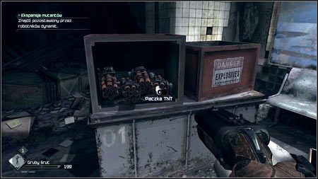 Na końcu korytarza znajdziesz zapasy amunicji oraz paczkę TNT, której zdobycie jest jednym z celów twojego zadania - Nadzorca Jones / Ekspansja mutantów (1) | Opis przejścia Rage 1 - Rage - poradnik do gry