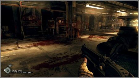 W pokoju ze ścianami umazanymi krwią, zostaniesz zaatakowany przez Gadżeciarza z miotaczem ognia - Cena potęgi (2) | Opis przejścia Rage 1 - Rage - poradnik do gry