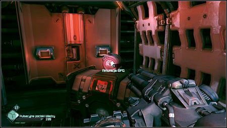 Wewnątrz iść wąskim korytarzem cały czas prosto, zbierając po drodze leżącą z lewej strony amunicję BFG (nawiązanie do gry DOOM) - Napad na Capital Prime | Opis przejścia Rage 1 - Rage - poradnik do gry