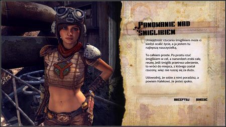 Dziewczyna wręczy ci śmiglik oraz poprosi o rzucanie nim w nadlatujące cele - Panowanie nad śmiglikiem | Zadania Poboczne w Rage 1 - Rage - poradnik do gry