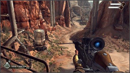 Po przyjęciu zadania zostaniesz automatycznie przeniesiony w odpowiednie miejsce oraz otrzymasz automatyczną ładownicę karabinu snajperskiego, umożliwiającą szybsze strzelanie - Zagrożenie mutantami! | Zadania Poboczne w Rage 1 - Rage - poradnik do gry