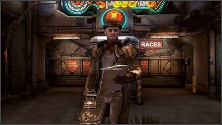 Aby wziąć udział w wyścigach w Wallspring porozmawiaj z Jackie Weeksem, a następnie ze stojącym za nim Wąskim - Speedway | Zarabianie pieniędzy w Rage 1 - Rage - poradnik do gry