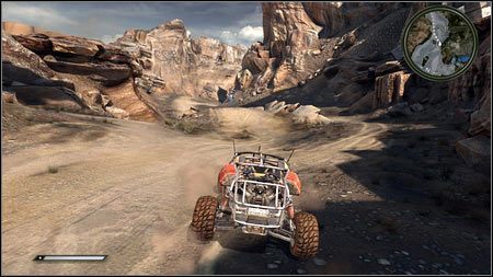 Pierwszą dronę znajdziesz na trasie między lądowaniem Arki, a osadą Hagara - Pustkowia | Skoki samochodowe w Rage 1 - Rage - poradnik do gry