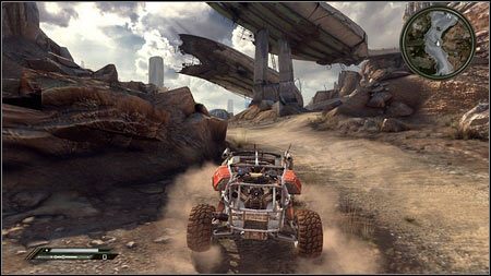 Tuż obok pierwszej drony unosi się druga - Pustkowia | Skoki samochodowe w Rage 1 - Rage - poradnik do gry