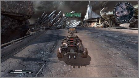 Kierując się dalej w stronę elektrowni, dotrzesz do rozwidlenia dróg na zniszczonej autostradzie - Wschodnie Pustkowia | Skoki samochodowe w Rage 1 - Rage - poradnik do gry