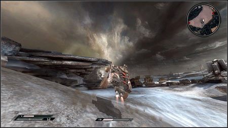 Przejedź pod nią, a następnie z pomocą dopalacza wyskocz z wydmy po lewej stronie - Wschodnie Pustkowia | Skoki samochodowe w Rage 1 - Rage - poradnik do gry