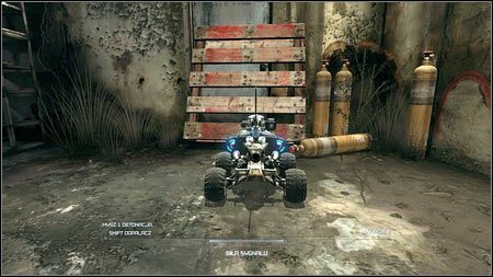 Dojedziesz w ten sposób do pomieszczenia, w którego lewym rogu znajduje się sterta pojemników z gazem - Pustkowia (2) | Karty kolekcjonerskie w Rage 1 - Rage - poradnik do gry