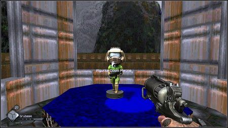 Na prawo zobaczysz schody, które prowadzą do podestu z figurką Doom Marine - Doom | Sekretne pokoje w Rage 1 - Rage - poradnik do gry