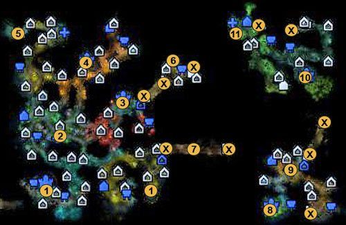 1 - lokacje startowe - Epilog krwi - mapy | Epilog w Might & Magic Heroes VI - Might & Magic: Heroes VI - poradnik do gry