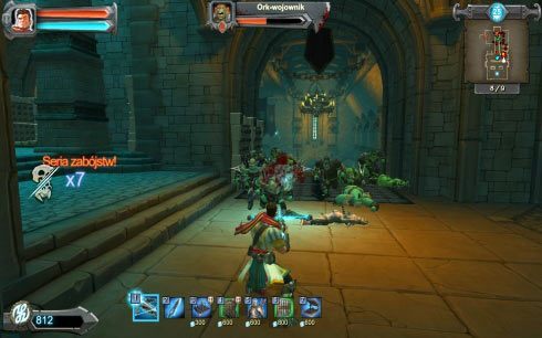 W pierwszej kolejności ustaw kolce na moście przed pierwszą bramą [B1], a w przejściu za mostem wybuduj ścianę strzał - Etap 8 - Przerwa obiadowa | Opis przejścia Orcs Must Die! - Orcs Must Die! - poradnik do gry