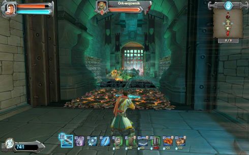 Podobnie jak na normalnym poziomie trudności zacznij od zablokowania barykadami jednego z przejść przy basenie z kwasem - Etap 10 - Grząski grunt | Opis przejścia Orcs Must Die! - Orcs Must Die! - poradnik do gry