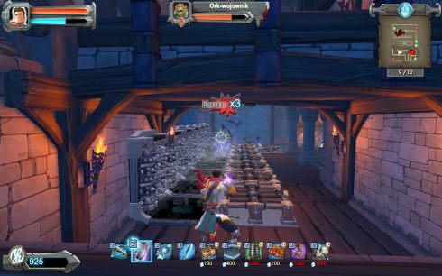 Zacznij od rozwinięcia oszczędności many u tkaczki żywiołów oraz postawienia na północnym półpiętrze tuż za schodami, po których będą schodzić przeciwnicy, dwóch barykad, tak aby musieli iść przy ścianie - Etap 22 - Ciasnota | Opis przejścia Orcs Must Die! - Orcs Must Die! - poradnik do gry