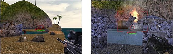 Aby dojść do dwóch wyrzutni SAM, musisz na aktualnej drodze skręcić w lewo, za wielkim działem - Misja 03: The Plot Erupts | Command & Conquer Renegade - Command & Conquer: Renegade - poradnik do gry