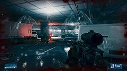 Przedrzyj się przez kolejne garaże używając osłony w postaci samochodów oraz filarów - Misja 6- Towarzysze | Kampania | Battlefield 3 - Battlefield 3 - poradnik do gry