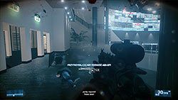 Z pomarańczowej części budynku dotrzesz ewentualnie do części zielonej - Misja 6- Towarzysze | Kampania | Battlefield 3 - Battlefield 3 - poradnik do gry