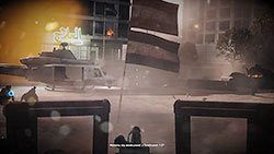 Wjedź na plac pod samym bankiem, z którego wyjdzie nasz główny bohater wraz ze swoim oddziałem i przechwyconą wcześniej bombą - Misja 8- Zła się nie ulęknę | Kampania | Battlefield 3 - Battlefield 3 - poradnik do gry