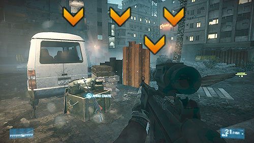 Utkniecie na jakiś czas na małym placu miedzy blokami - Misja 3- Ewakuacja | Kooperacja | Battlefield 3 - Battlefield 3 - poradnik do gry