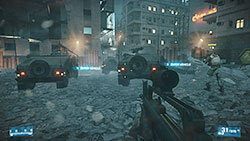 Po pewnym czasie przyjdzie pora na to, abyście obaj zasiedli za działkami na samochodach - Misja 3- Ewakuacja | Kooperacja | Battlefield 3 - Battlefield 3 - poradnik do gry