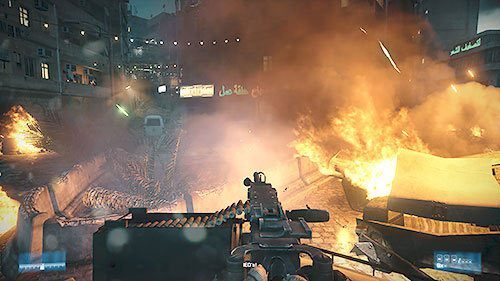 Kiedy ruszycie dalej, jeden z samochodów zostanie zniszczony - Misja 3- Ewakuacja | Kooperacja | Battlefield 3 - Battlefield 3 - poradnik do gry