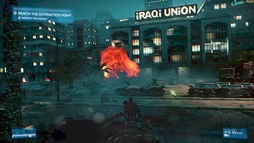 Po wysadzeniu bramy wróćcie do samochodów, by udać się w trasę prowadzącą do ostatniej sekcji tej misji - Misja 3- Ewakuacja | Kooperacja | Battlefield 3 - Battlefield 3 - poradnik do gry