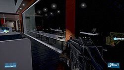 Na tarasie po lewej stronie znajdziecie jedną skrzynię z amunicją, a w ciemnym biurze po prawej stronie znajduje się druga - Misja 4- Atak i Ucieczka | Kooperacja | Battlefield 3 - Battlefield 3 - poradnik do gry