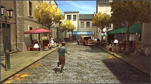 Kiedy uzyskasz kontrolę nad Tintinem pobiegnij za psem do sprzedawcy na pchlim targu - Rozdziały 1 - 4 - Opis przejścia - Przygody Tintina: Gra Komputerowa - poradnik do gry