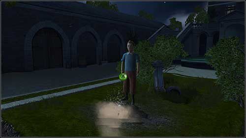 Ślady doprowadzą psa do wydeptanej ziemi na trawniku - Rozdział 5 - Park - Opis przejścia - Przygody Tintina: Gra Komputerowa - poradnik do gry