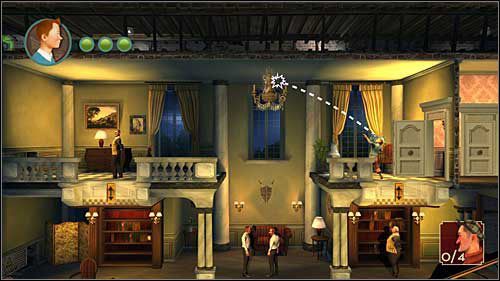 Nieco dalej do pokonania będziesz miał aż czterech typów - Rozdział 7 - Na salonach - Opis przejścia - Przygody Tintina: Gra Komputerowa - poradnik do gry