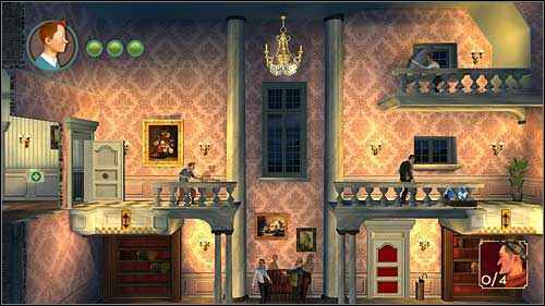 Kolejnych czterech wrogów pozbywasz się następująco - Rozdział 7 - Na salonach - Opis przejścia - Przygody Tintina: Gra Komputerowa - poradnik do gry