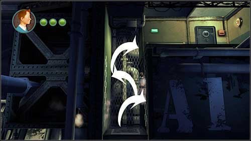 Podobnie jak kawałek wcześniej, wskocz na górę odbijając się od ścian - Rozdział 12 - Na tropie Allana (1) - Opis przejścia - Przygody Tintina: Gra Komputerowa - poradnik do gry