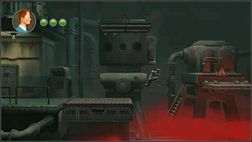 W maszynowni przeskocz po kładkach-zapadniach do końca w prawo - Rozdział 12 - Na tropie Allana (2) - Opis przejścia - Przygody Tintina: Gra Komputerowa - poradnik do gry