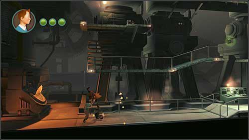 Znajdziesz się w wielkim pomieszczeniu, w którym nie będziesz mieć wyjścia i będziesz musiał stawić czoła kilku przeciwnikom w bezpośredniej walce - Rozdział 12 - Na tropie Allana (2) - Opis przejścia - Przygody Tintina: Gra Komputerowa - poradnik do gry