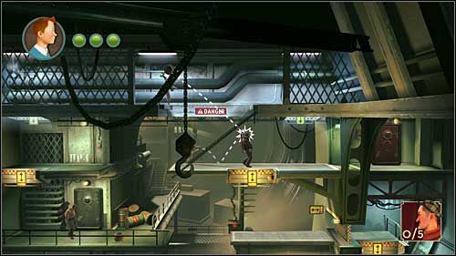 Następnie natkniesz się na pięciu przeciwników w jednym pomieszczeniu - Rozdział 13 - Do sterówki - Opis przejścia - Przygody Tintina: Gra Komputerowa - poradnik do gry