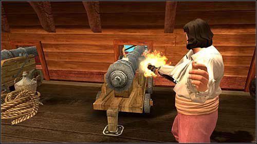 Kilkakrotnie w trakcie całej gry będzie ona przechodziła w tryb walki tpp, jednak bez możliwości poruszania się całą postacią, jedynie obsługą jej rąk - Rozdziały 14 - 15 - Opis przejścia - Przygody Tintina: Gra Komputerowa - poradnik do gry