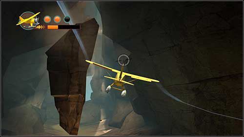 Aby uniknąć skalnych bloków nie leć środkiem kanionu - Rozdziały 16 - 17 - Opis przejścia - Przygody Tintina: Gra Komputerowa - poradnik do gry