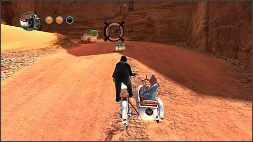 Największy kłopot sprawią Ci jednak nie inni motocykliści, tylko ciężarówka i zrzucane z niej beczki - Rozdziały 16 - 17 - Opis przejścia - Przygody Tintina: Gra Komputerowa - poradnik do gry