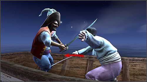 Ponowne starcie z bossem w tym rozdziale będzie miało miejsce pod jego koniec - Rozdział 21 - Kapitan Franciszek De Barilca - Opis przejścia - Przygody Tintina: Gra Komputerowa - poradnik do gry