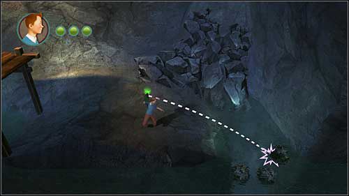 Po wyjściu z wody trzeb abędzie zanurkować ponownie - Rozdział 24 - W podmorskich jaskiniach (1) - Opis przejścia - Przygody Tintina: Gra Komputerowa - poradnik do gry