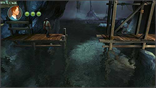 Wypłyniesz na powierzchnię podziemnego jeziora - Rozdział 24 - W podmorskich jaskiniach (1) - Opis przejścia - Przygody Tintina: Gra Komputerowa - poradnik do gry