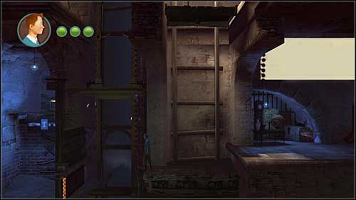 Po pokonaniu równoważni zjedziesz windą poziom niżej - Rozdziały 2, 5, 6 - Złote kraby - Przygody Tintina: Gra Komputerowa - poradnik do gry