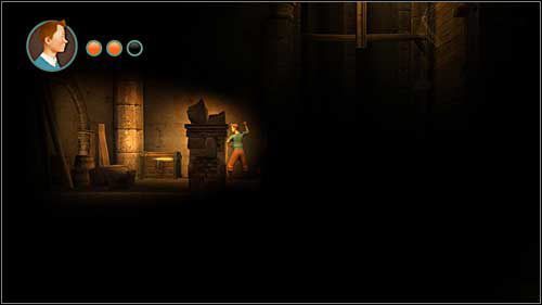 Po przedostaniu się po ruchomej kładce na lewą stronę będziesz przez chwilę krążyć po korytarzach idąc w prawo - Rozdział 7 - Na salonach - Złote kraby - Przygody Tintina: Gra Komputerowa - poradnik do gry