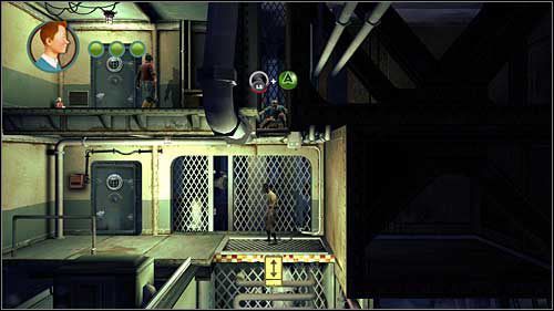 Zaraz po przejściu po ruchomych taśmach załatw jednego typa spadając na niego - Rozdział 12 - Na tropie Allana - Złote kraby - Przygody Tintina: Gra Komputerowa - poradnik do gry