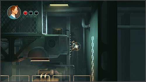 Po złapaniu marynarza z kluczem przejdź w prawo i odbij się od ściany na drabinkę - Rozdziały 13, 14, 18 - Złote kraby - Przygody Tintina: Gra Komputerowa - poradnik do gry