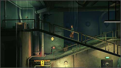 Kawałek dalej, po wysunięciu kładki ponad obracającymi się pod wodą zębatkami idź do końca korytarza w lewo - Rozdziały 13, 14, 18 - Złote kraby - Przygody Tintina: Gra Komputerowa - poradnik do gry