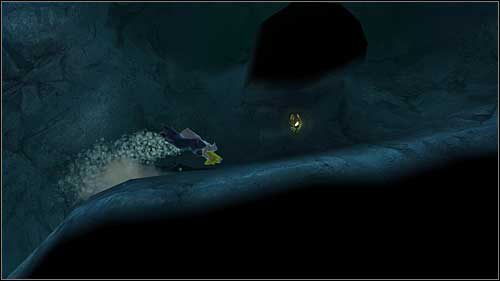 Kawałek dalej, po podpłynięciu korytarzem w górę, obok wielkiej meduzy - Rozdziały 13, 14, 18 - Złote kraby - Przygody Tintina: Gra Komputerowa - poradnik do gry