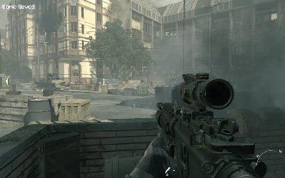 Na końcu ulicy znajdziesz kolejny plac wypełniony wrogami - II- Goalpost | Opis przejścia gry | Call of Duty Modern Warfare 3 - Call of Duty: Modern Warfare 3 - opis przejścia i operacje specjalne - poradnik do gry