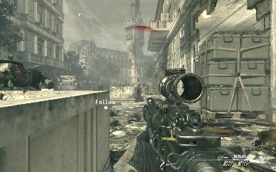 Po sekwencji z czołgiem wyjdź na zewnątrz i kontynuuj oczyszczanie ulicy z wrogich wojsk - II- Goalpost | Opis przejścia gry | Call of Duty Modern Warfare 3 - Call of Duty: Modern Warfare 3 - opis przejścia i operacje specjalne - poradnik do gry